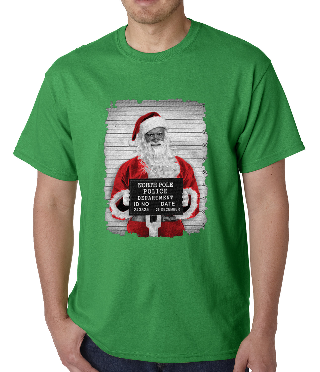 Santa Mug Shot Funny Mens T-shirt