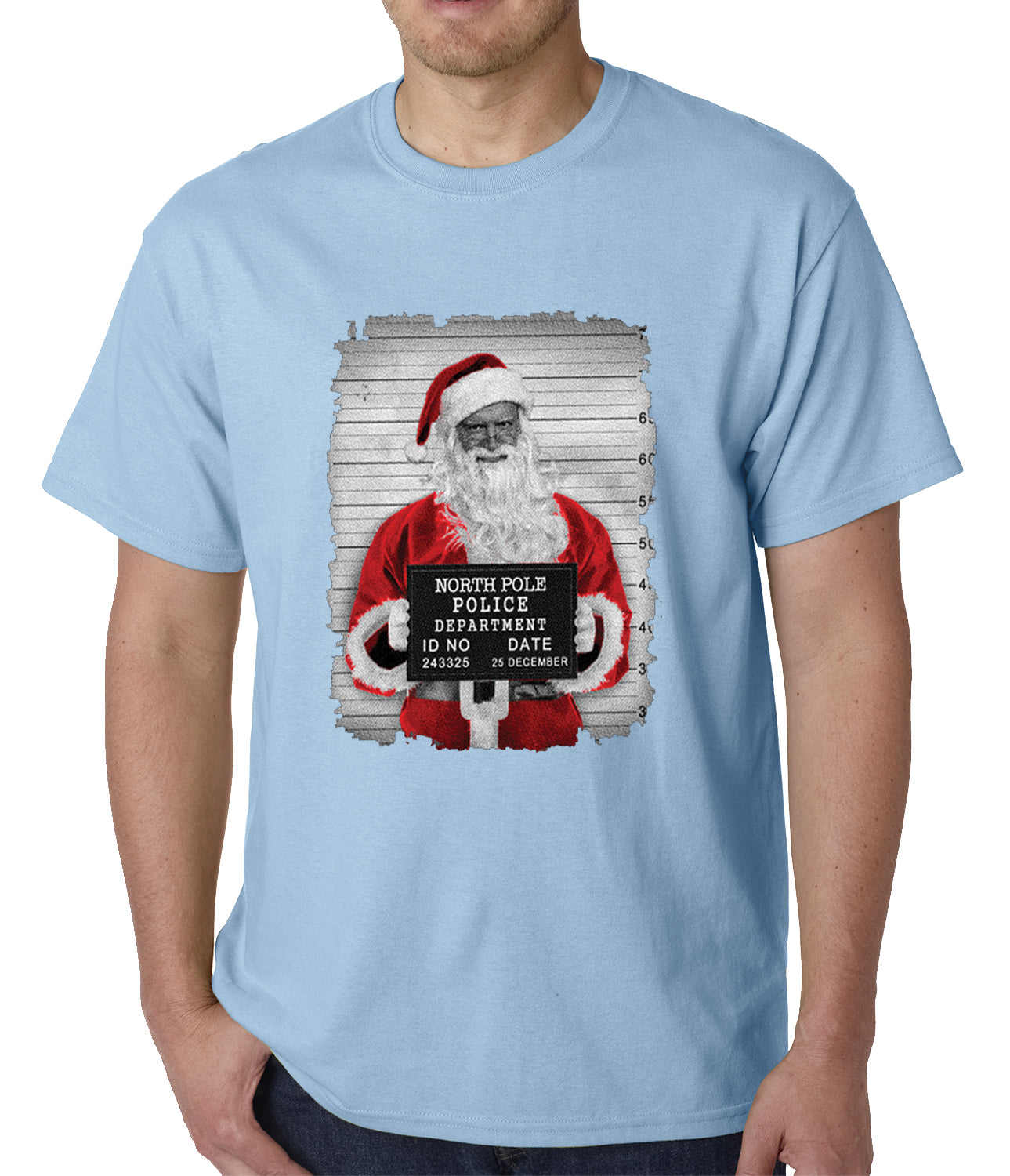 Santa Mug Shot Funny Mens T-shirt