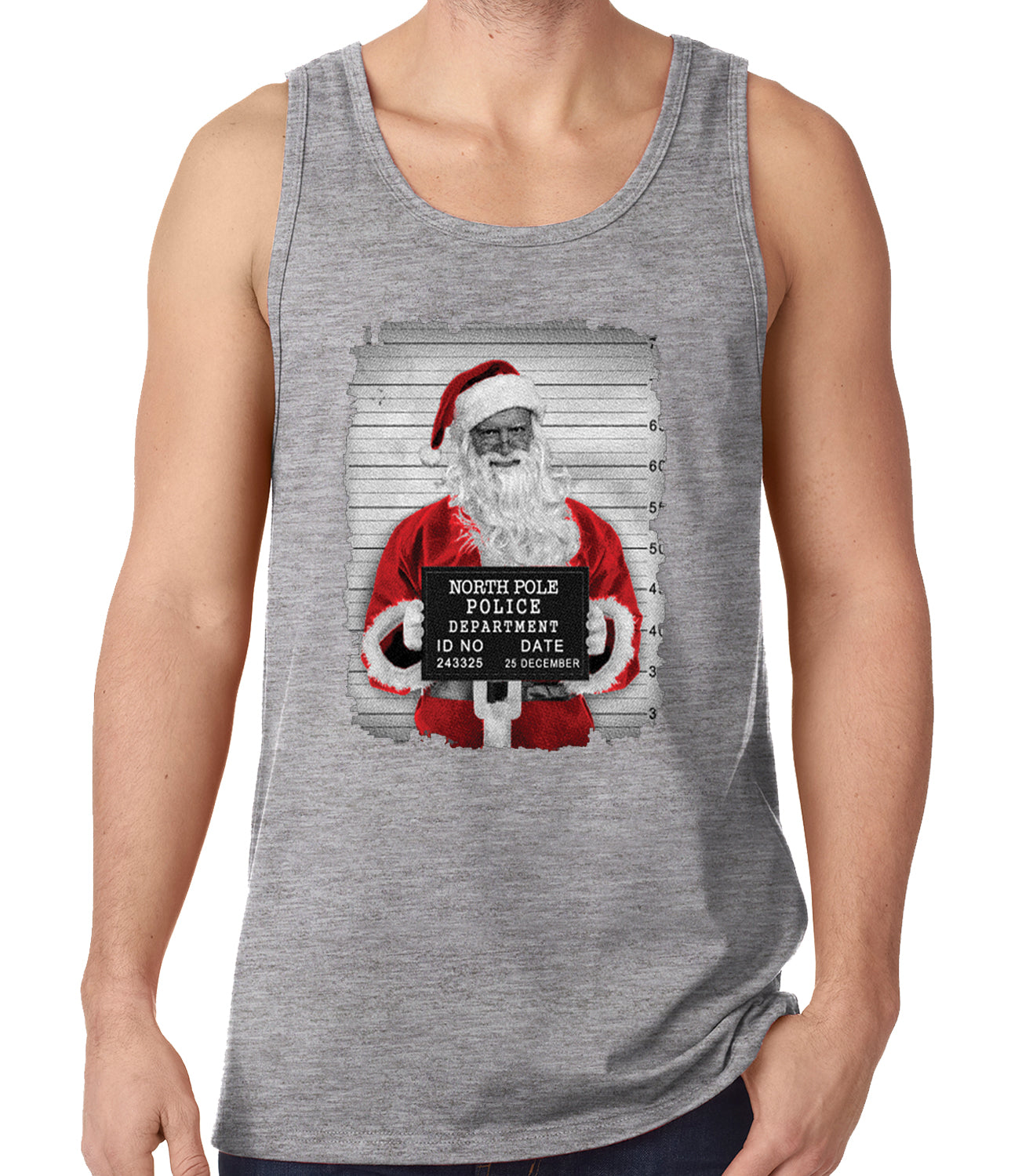 Santa Mug Shot Funny Tank Top