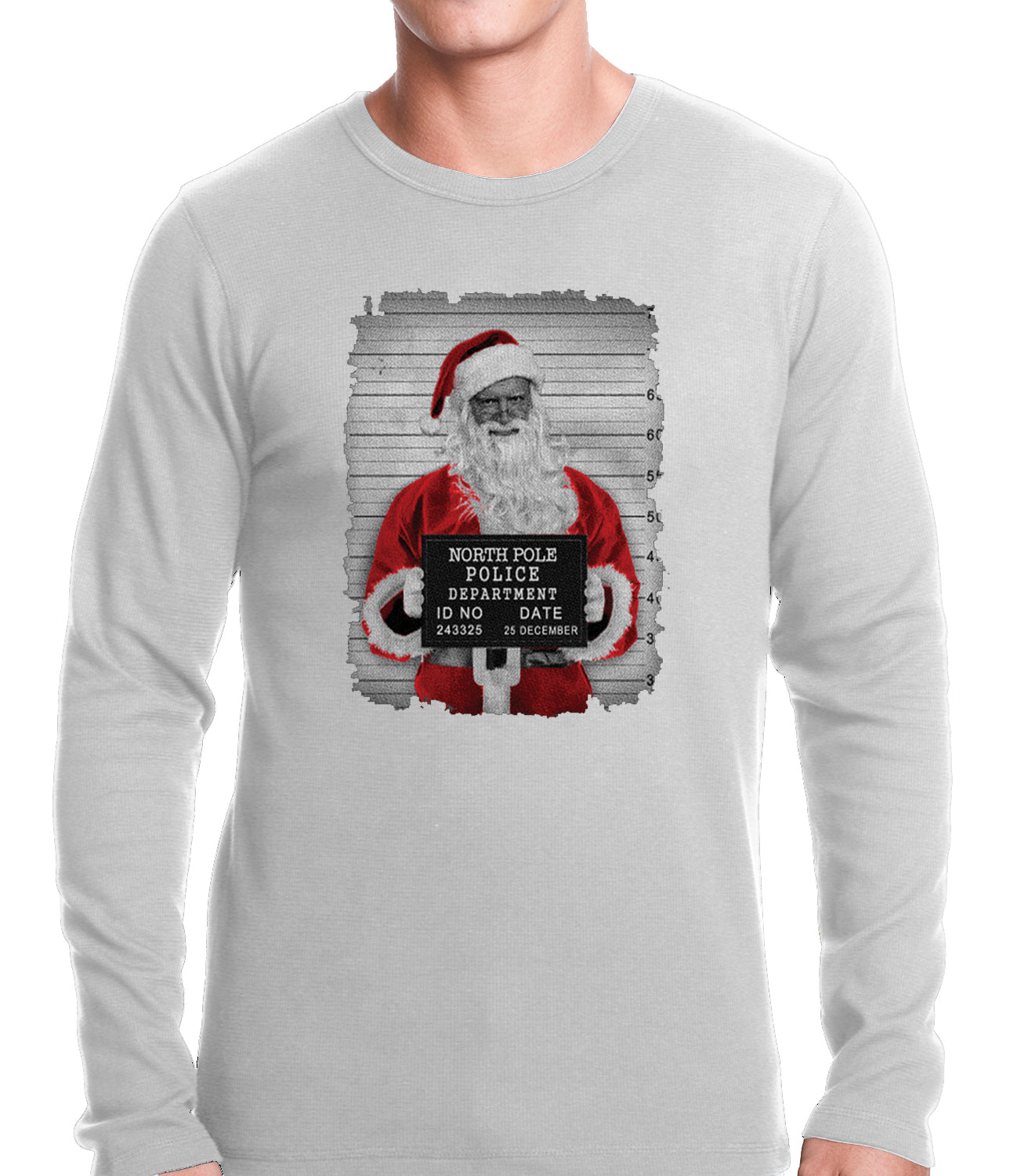 Santa Mug Shot Funny Thermal Shirt
