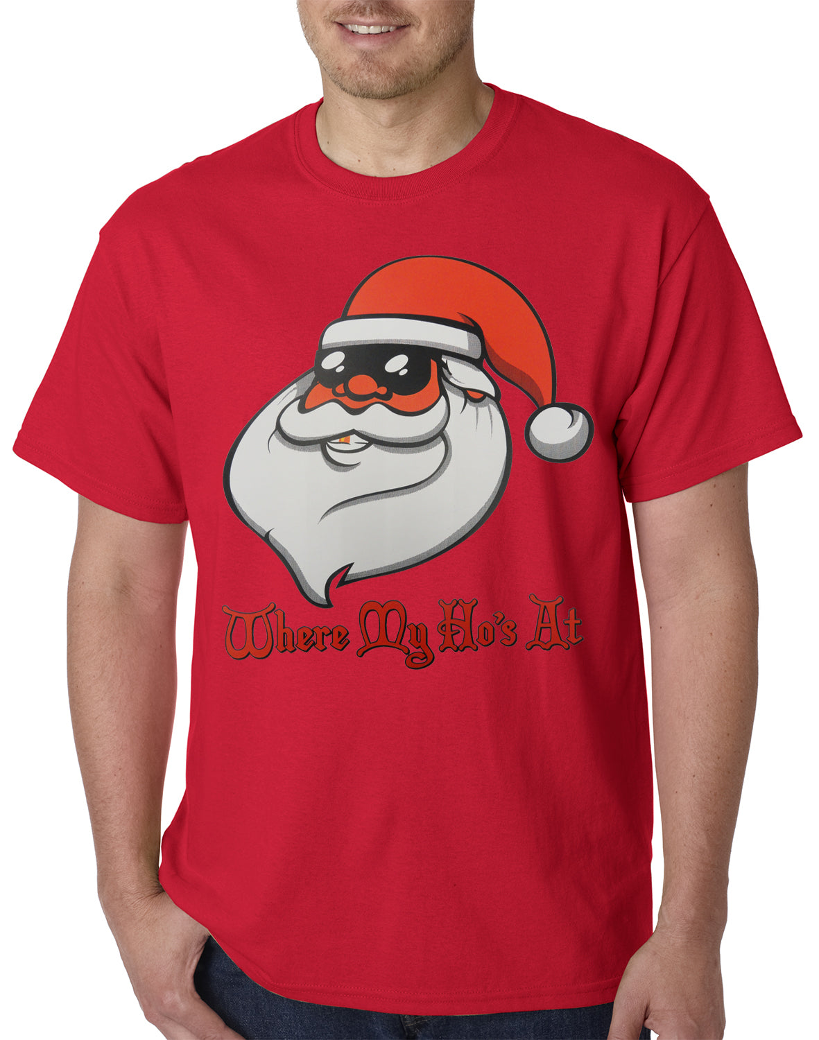 Santa - Where My Ho's At Mens T-shirt