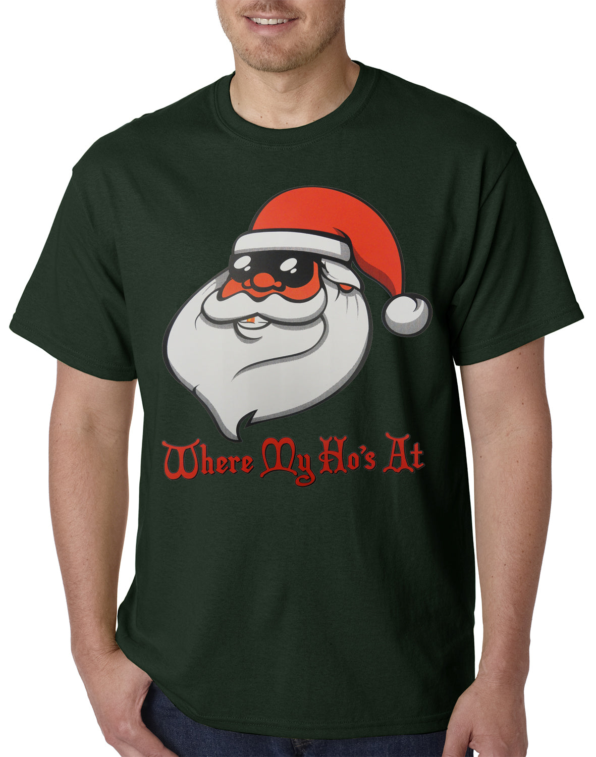 Santa - Where My Ho's At Mens T-shirt