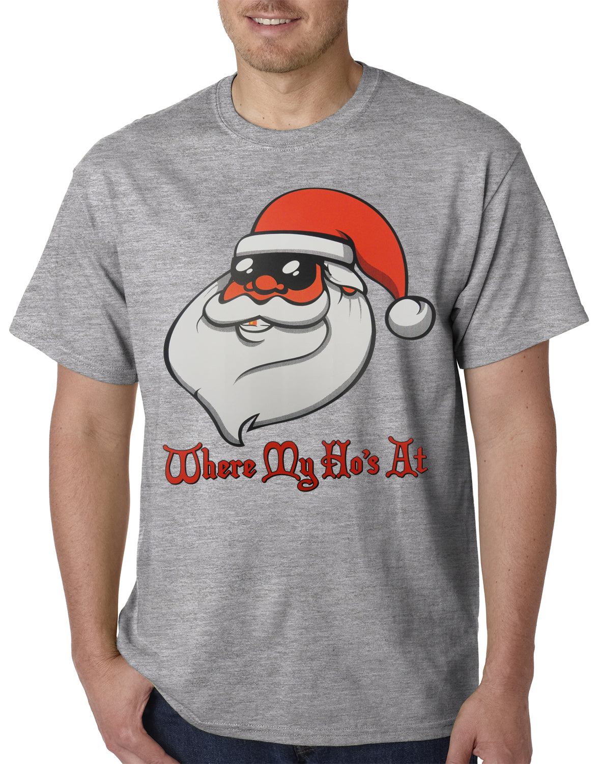 Santa - Where My Ho's At Mens T-shirt