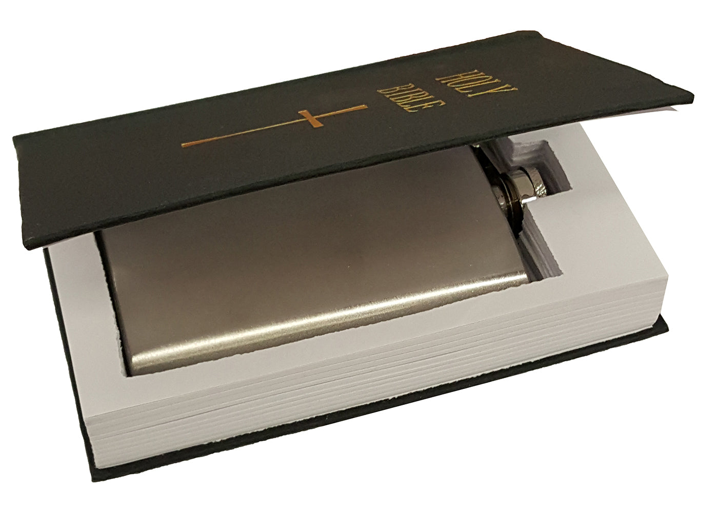 Secret Hidden Flask in a Bible