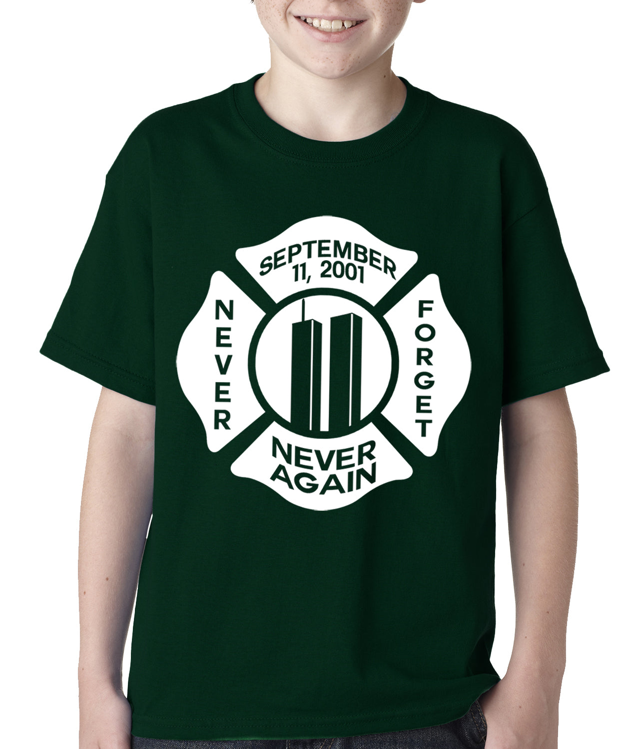 September 11, 2001 Never Forget, Never Again Kids T-shirt