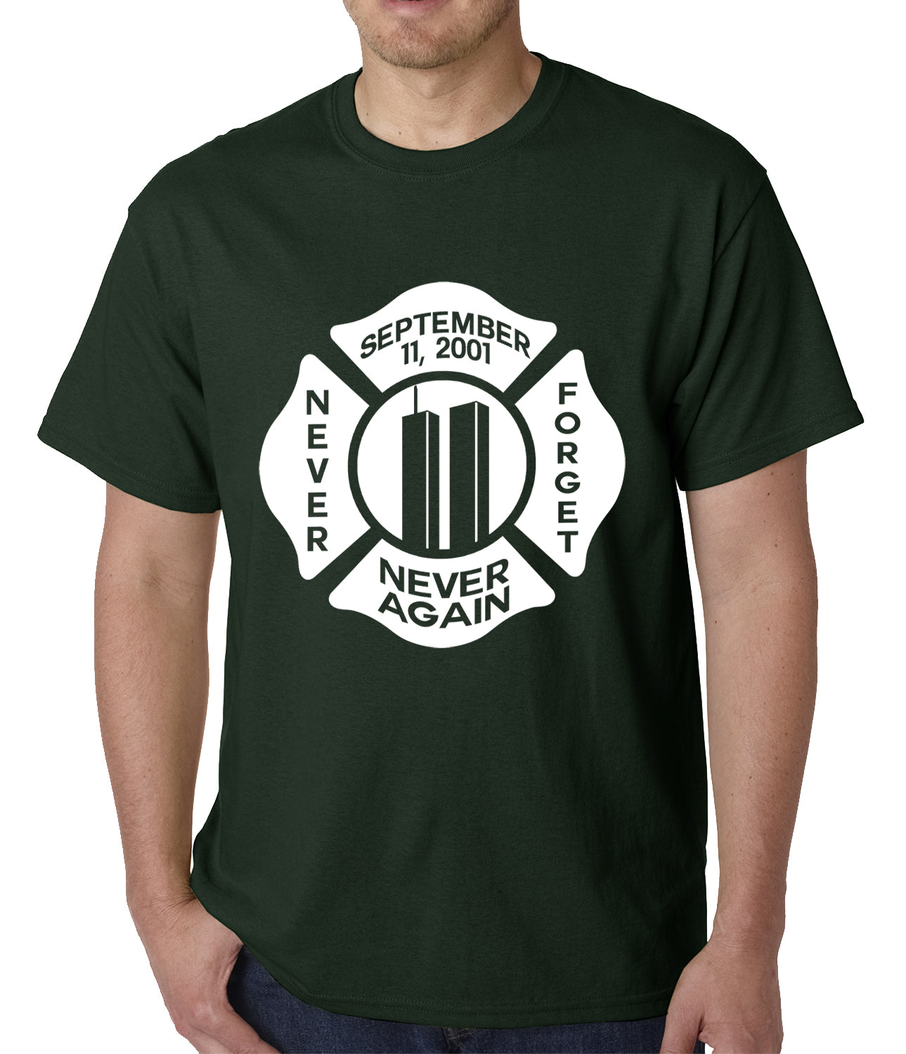 September 11, 2001 Never Forget, Never Again Mens T-shirt