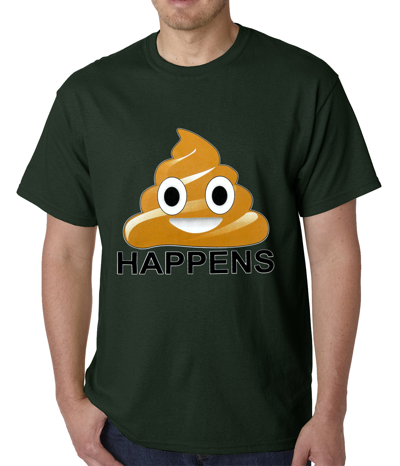 Sh*t Happens Funny Emoji Mens T-shirt