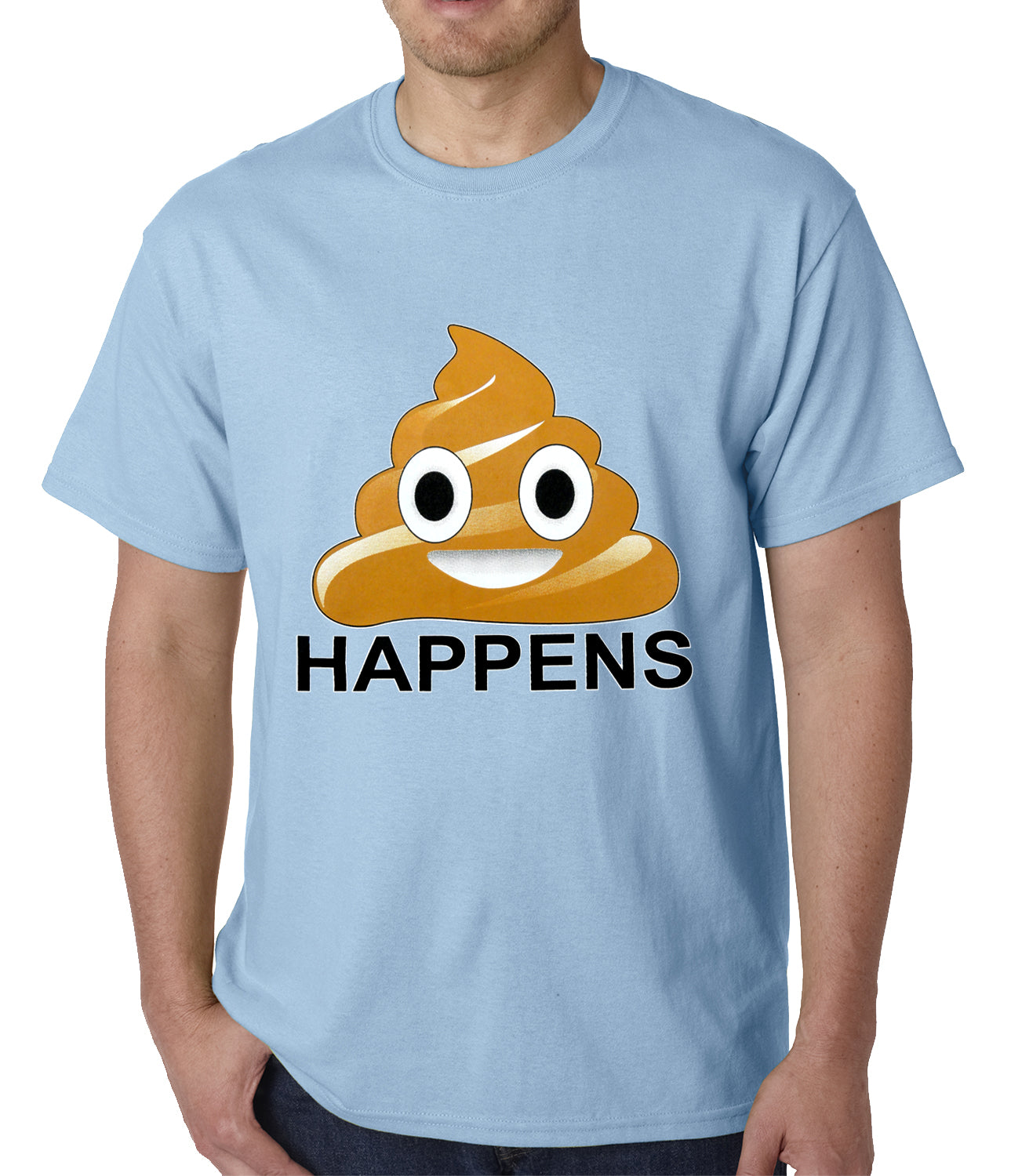 Sh*t Happens Funny Emoji Mens T-shirt