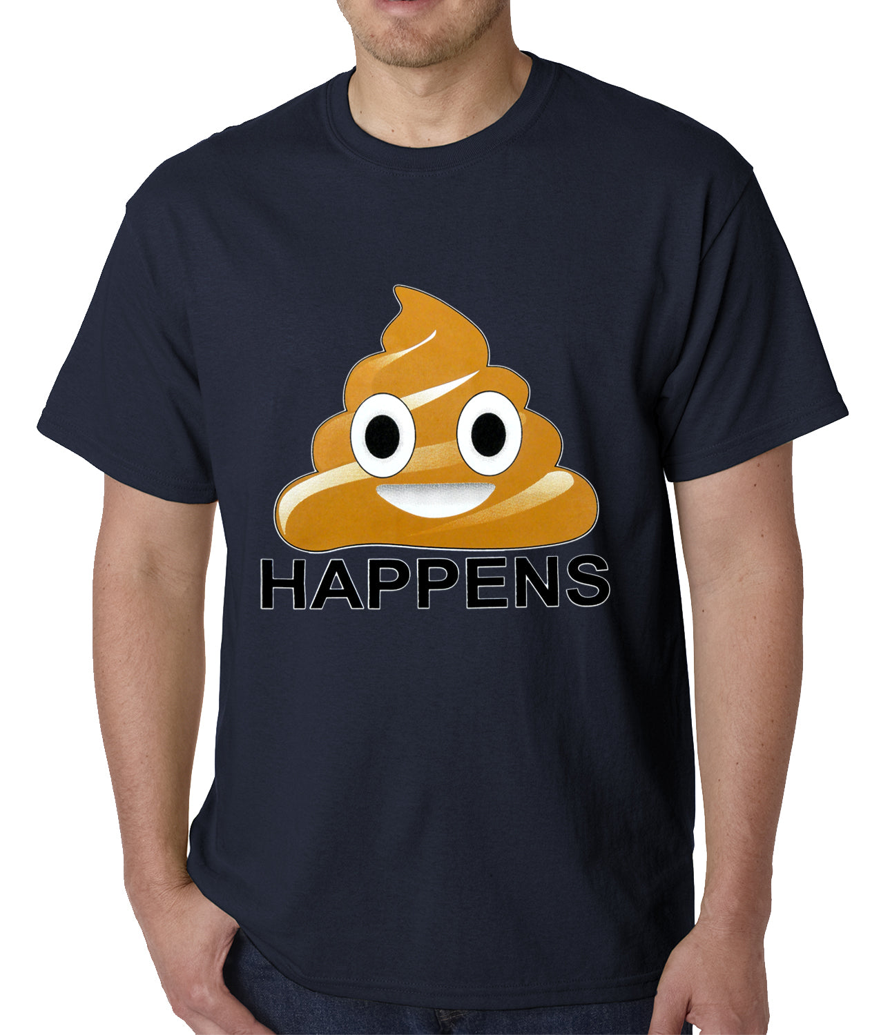 Sh*t Happens Funny Emoji Mens T-shirt