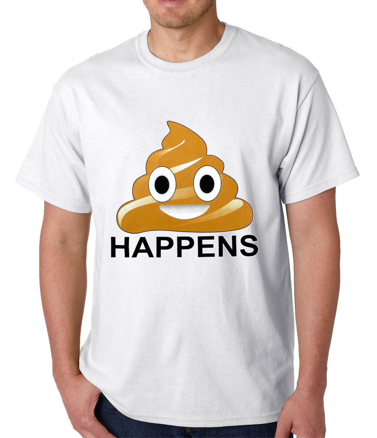 Sh*t Happens Funny Emoji Mens T-shirt