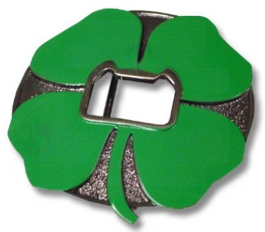 Shamrock Bottle Opener Belt Buckle With FREE Belt