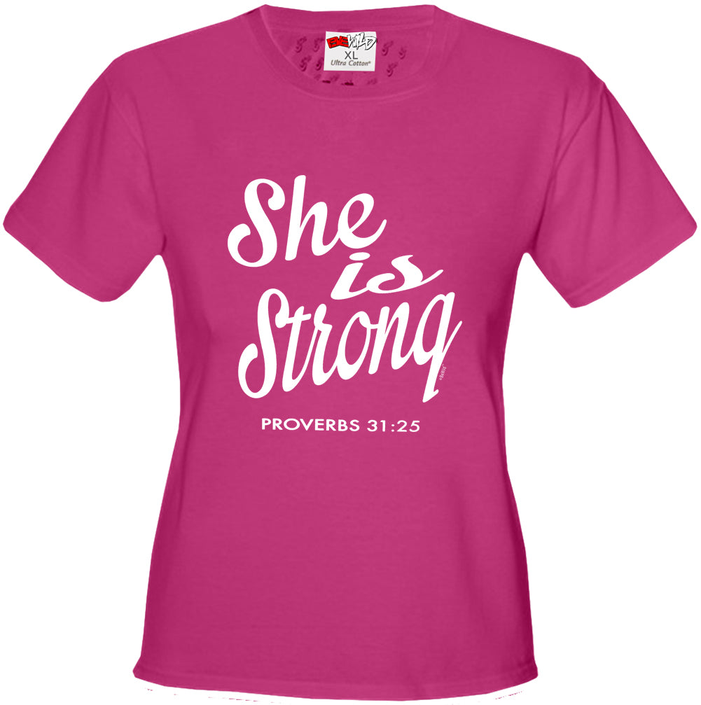 She Is Strong Proverbs 31:25 Girl's T-Shirt