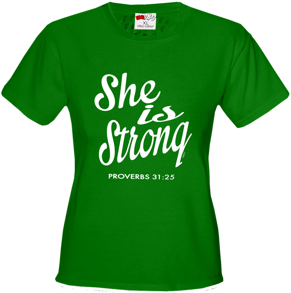 She Is Strong Proverbs 31:25 Girl's T-Shirt