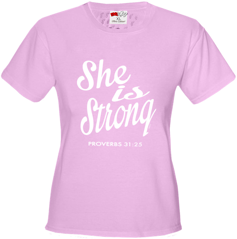 She Is Strong Proverbs 31:25 Girl's T-Shirt