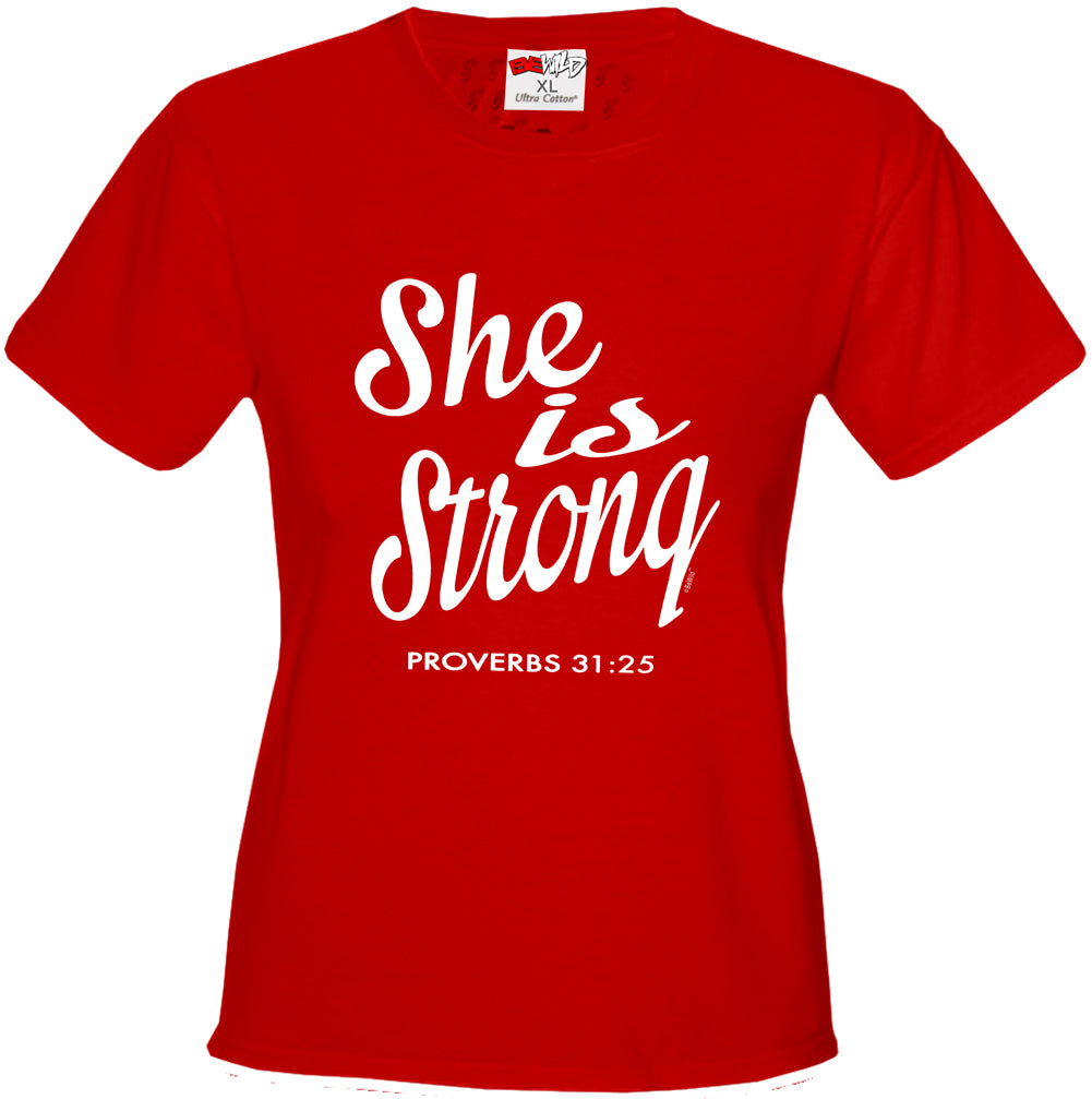 She Is Strong Proverbs 31:25 Girl's T-Shirt