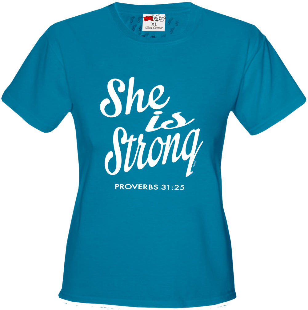 She Is Strong Proverbs 31:25 Girl's T-Shirt