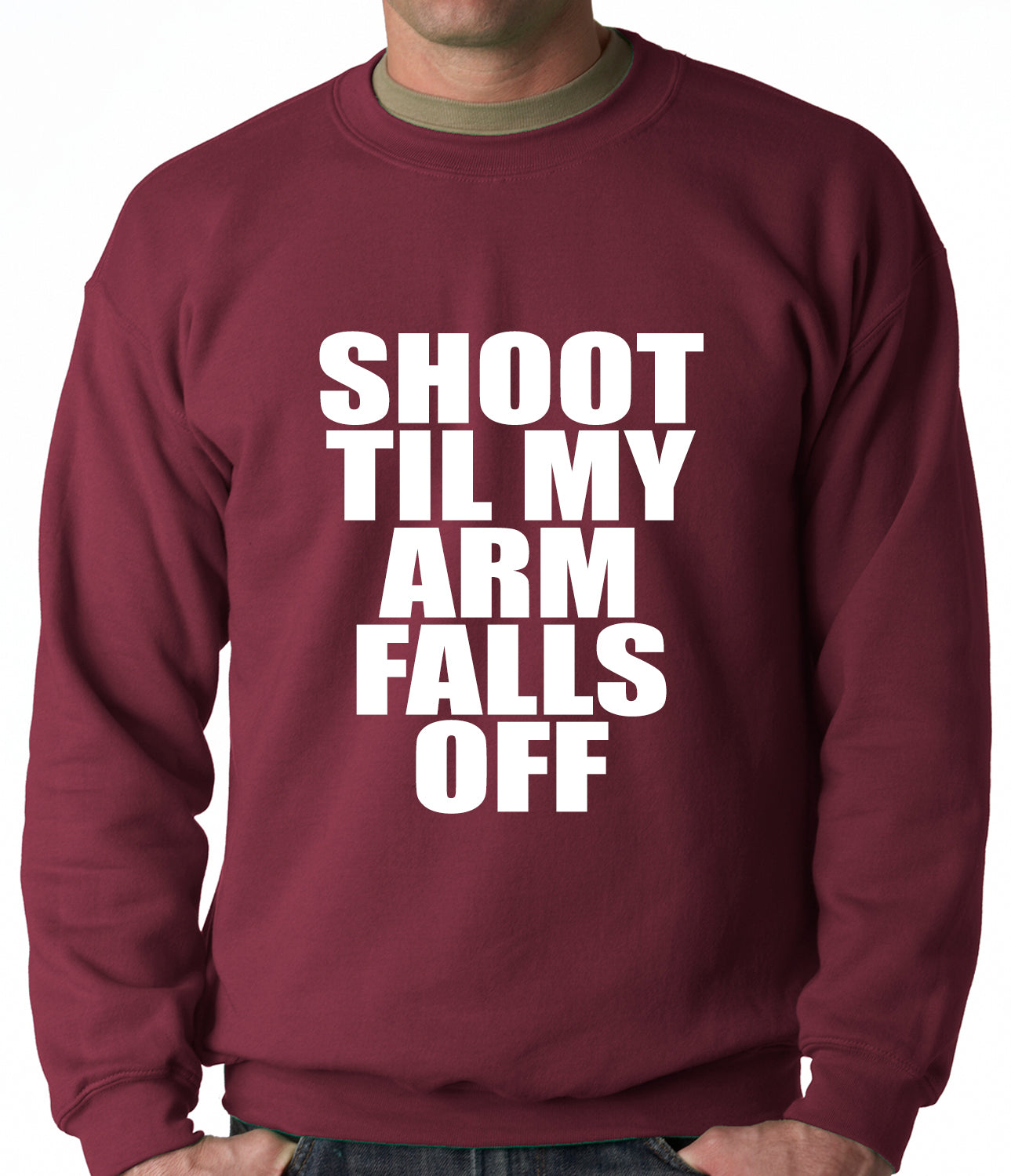 Shoot Til My Arm Falls Off Basketball Adult Crewneck