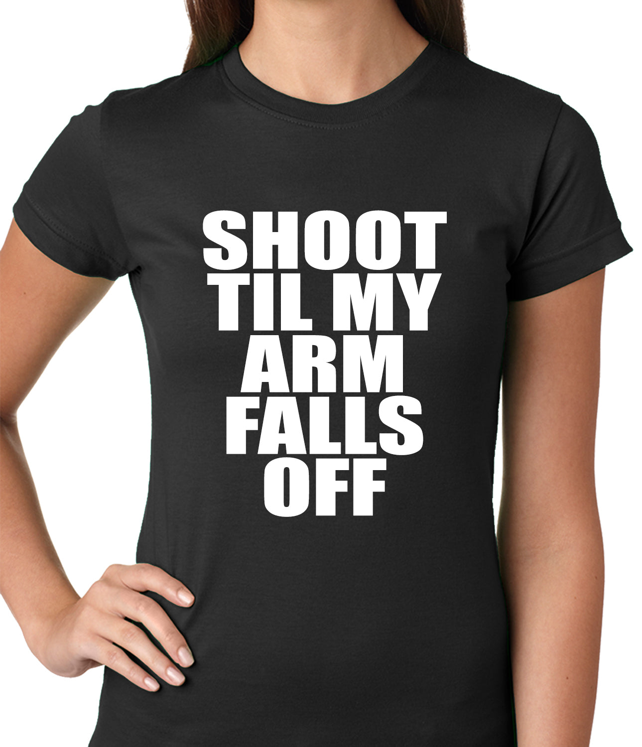Shoot Til My Arm Falls Off Basketball Ladies T-shirt