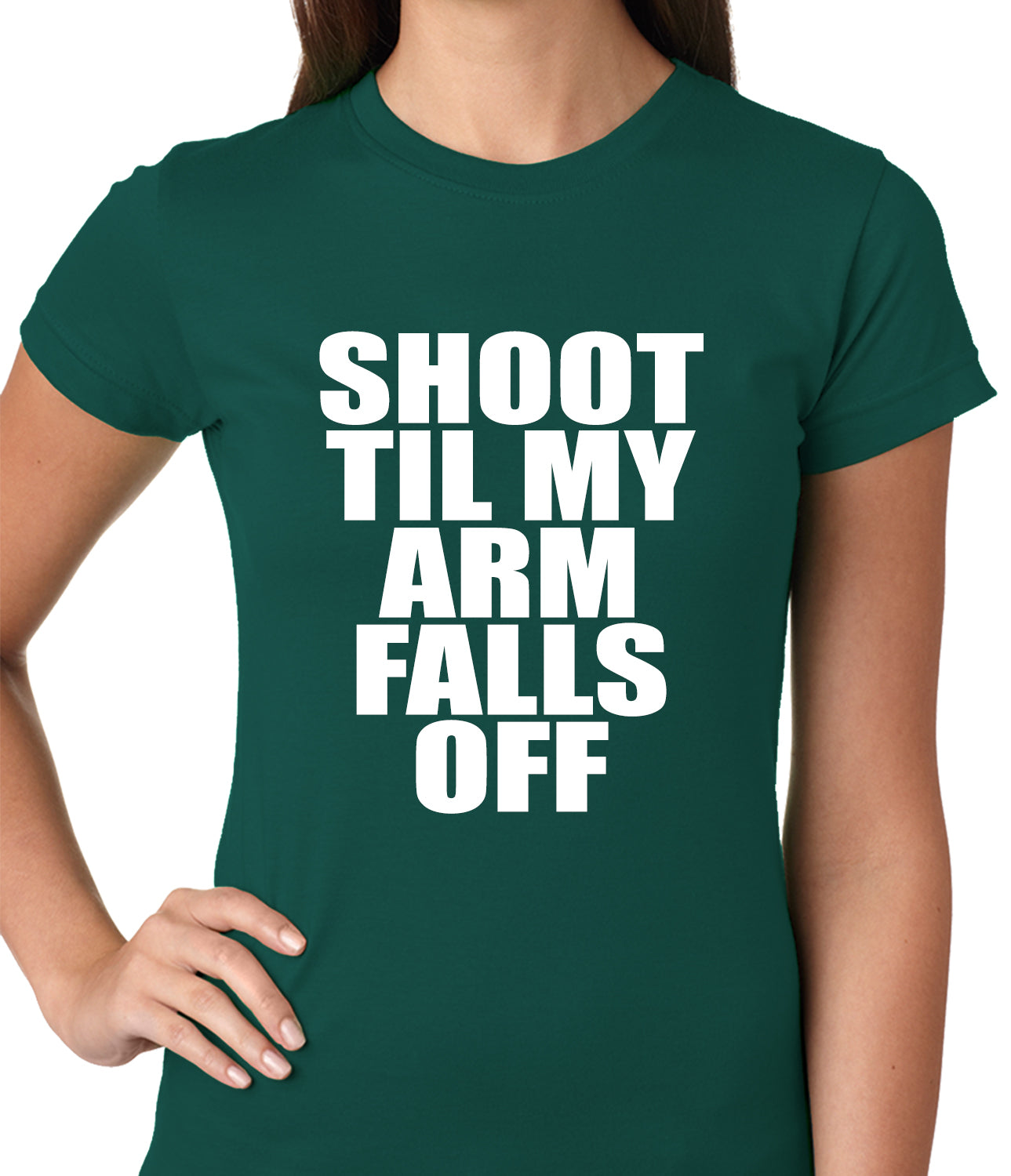 Shoot Til My Arm Falls Off Basketball Ladies T-shirt