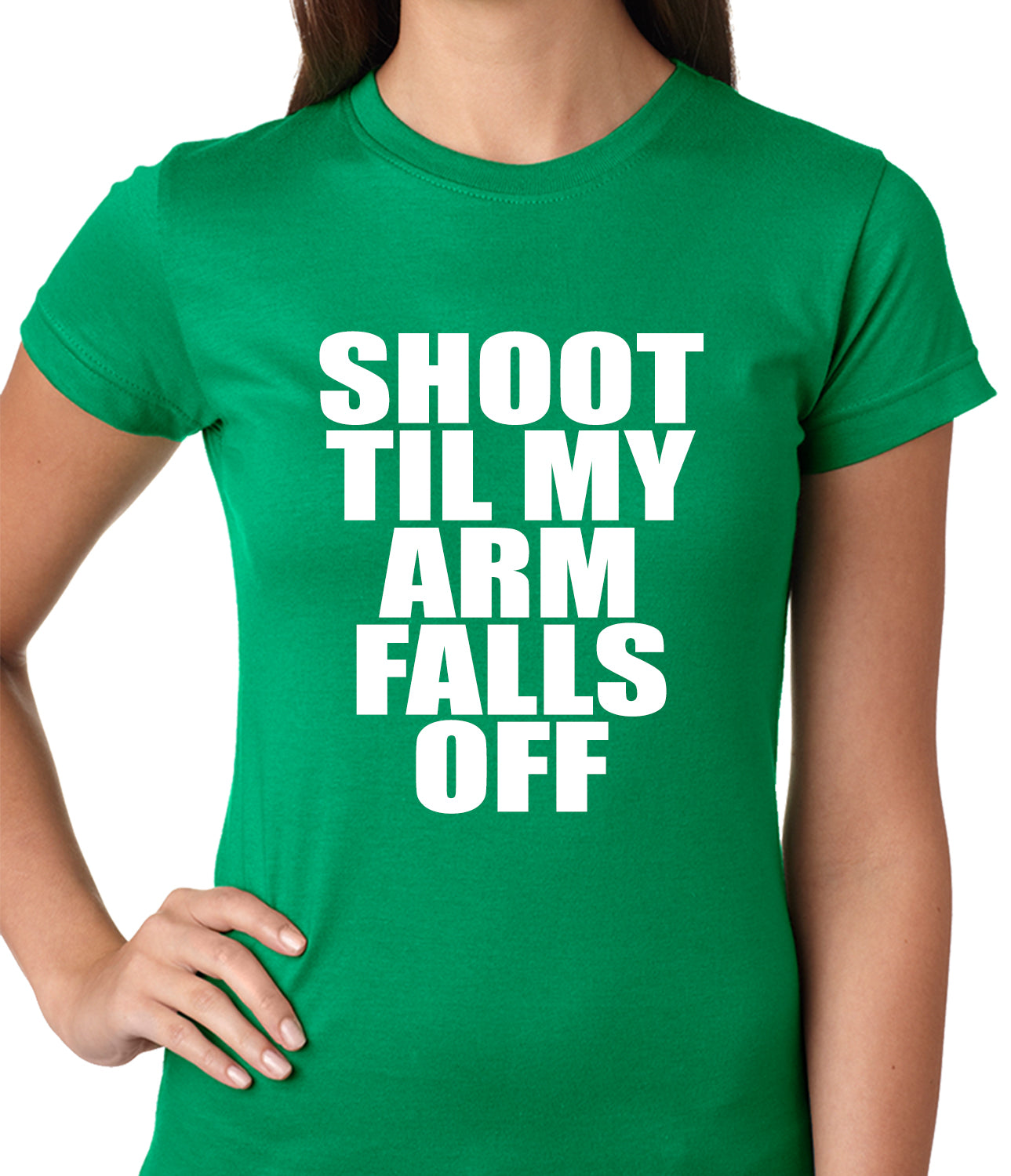 Shoot Til My Arm Falls Off Basketball Ladies T-shirt