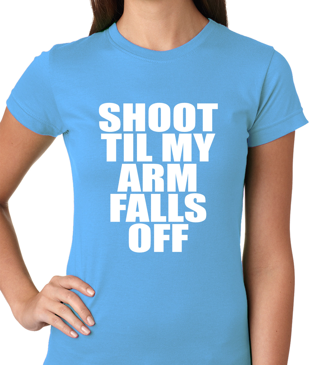 Shoot Til My Arm Falls Off Basketball Ladies T-shirt