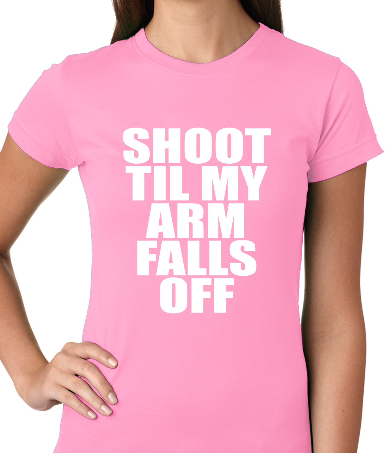 Shoot Til My Arm Falls Off Basketball Ladies T-shirt