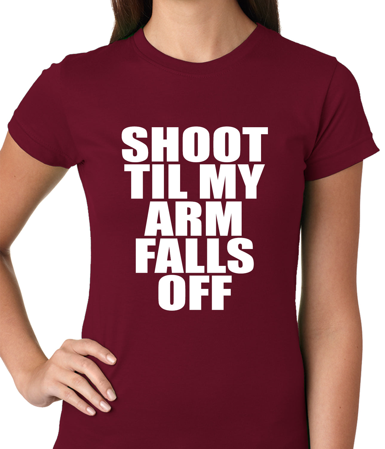 Shoot Til My Arm Falls Off Basketball Ladies T-shirt