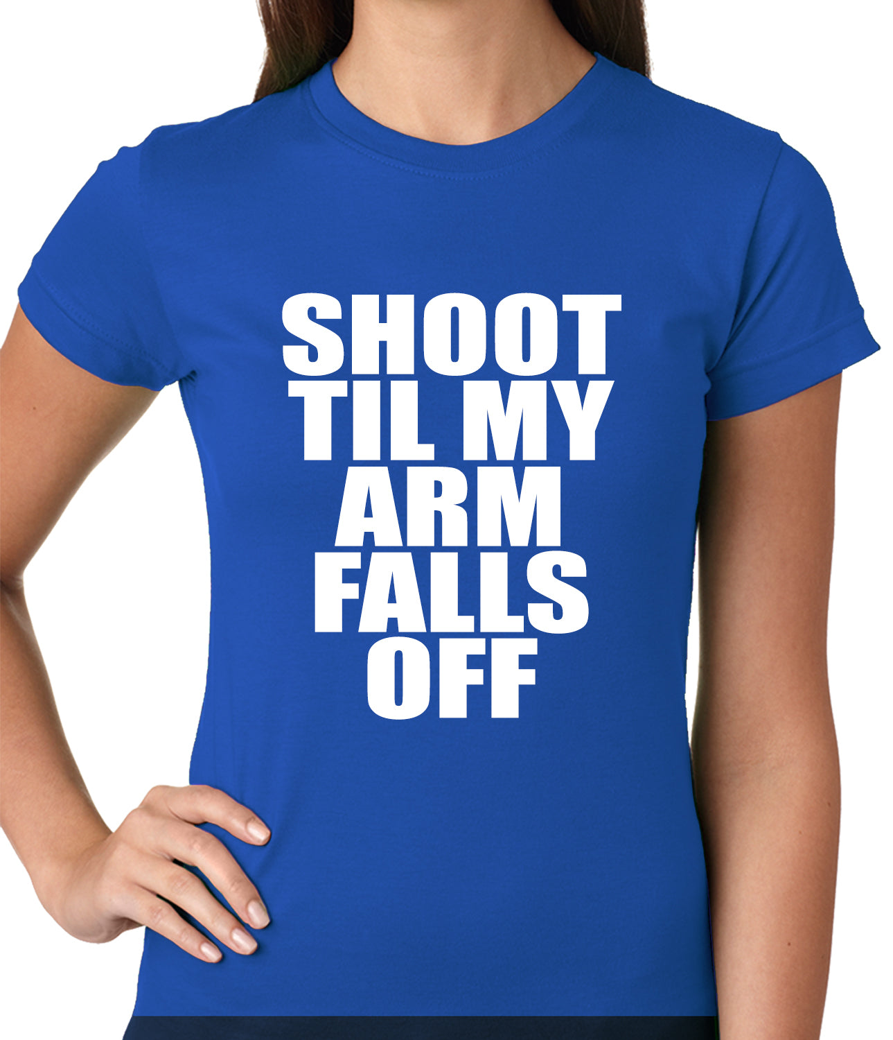 Shoot Til My Arm Falls Off Basketball Ladies T-shirt
