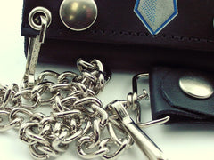 Silver Cross Genuine Leather Chain Wallet