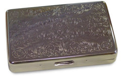 Silver Etched Floral Cigarette Case (For Regular Size & 100's)