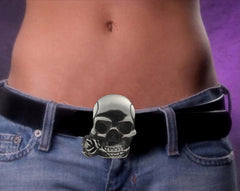 Skull & Rose Belt Buckle Ipod Nano Holster With FREE Belt