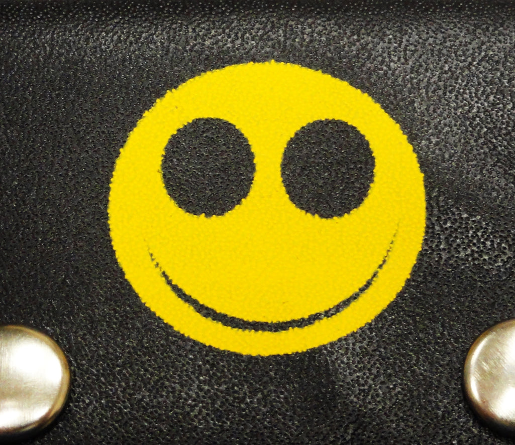 Smiley Face Genuine Leather Chain Wallet