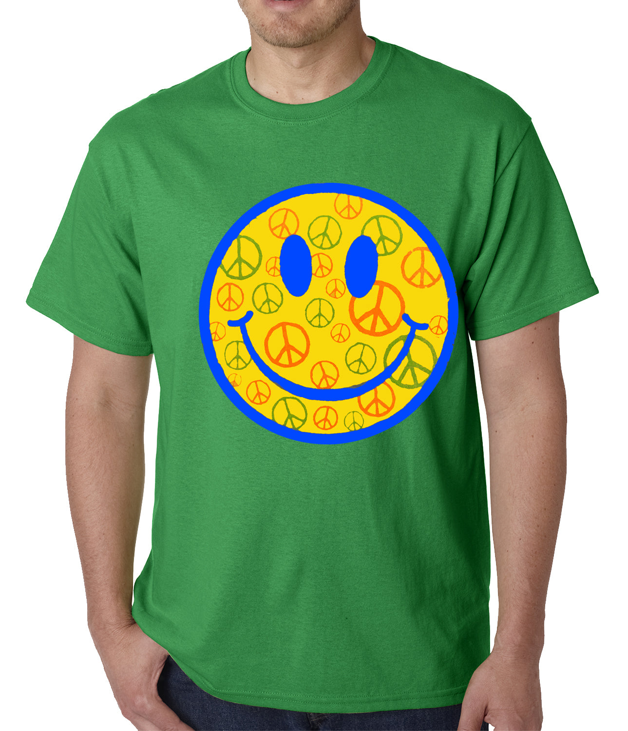 Smiley Face Peace Signs All Over Mens T-shirt