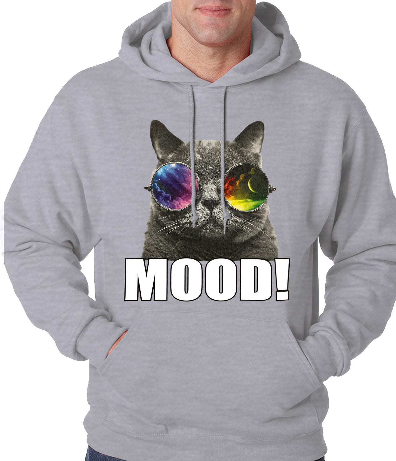 Spaced Mood Cat Adult Hoodie