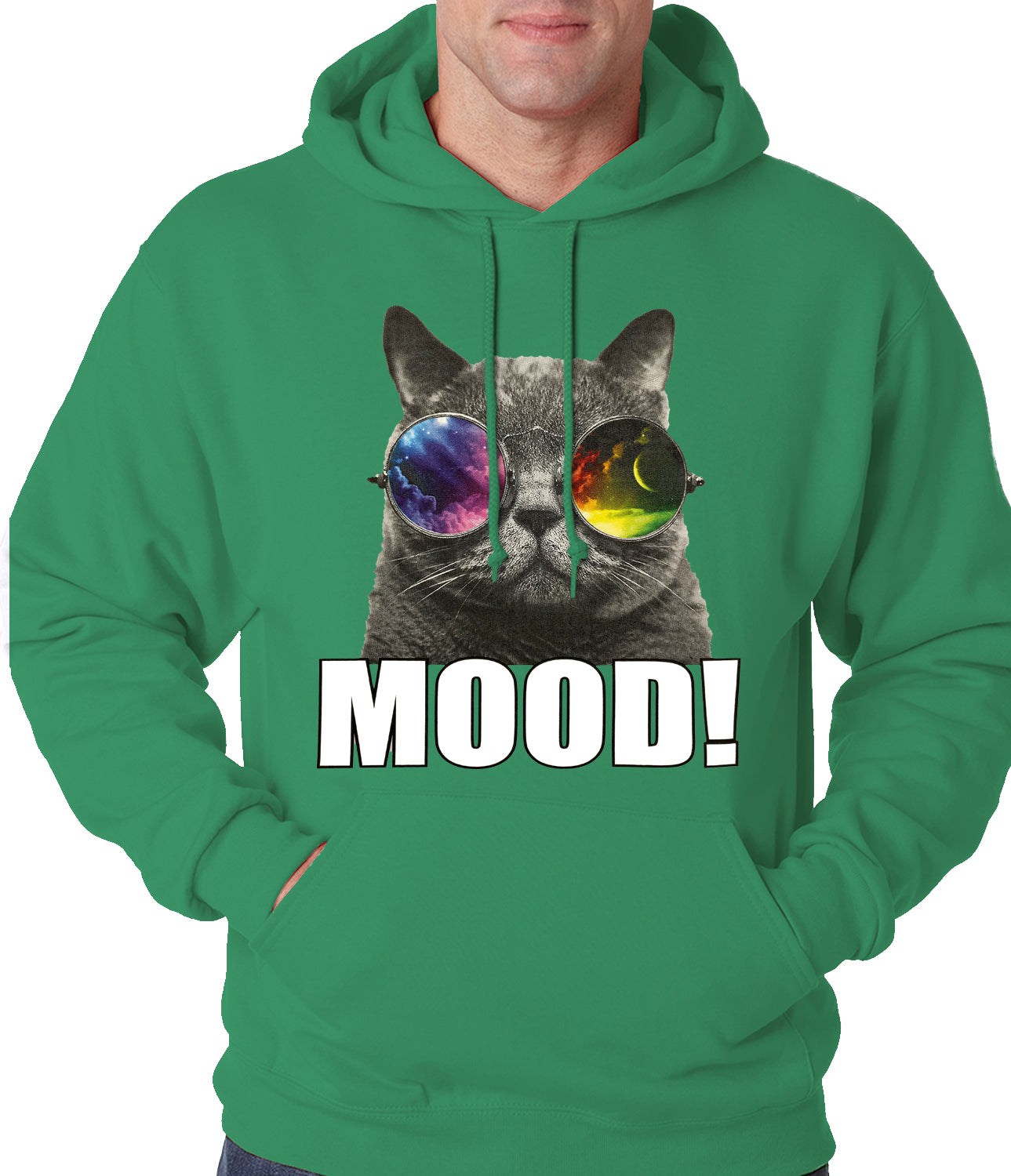 Spaced Mood Cat Adult Hoodie