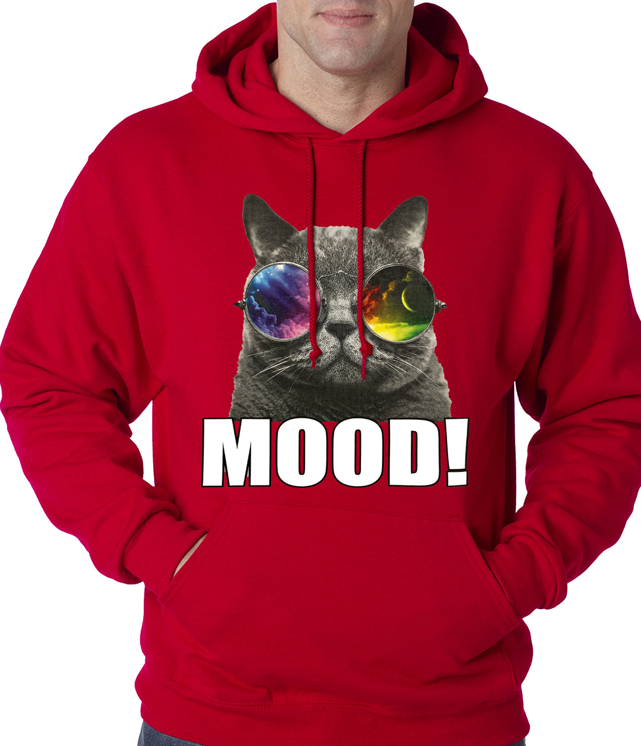 Spaced Mood Cat Adult Hoodie