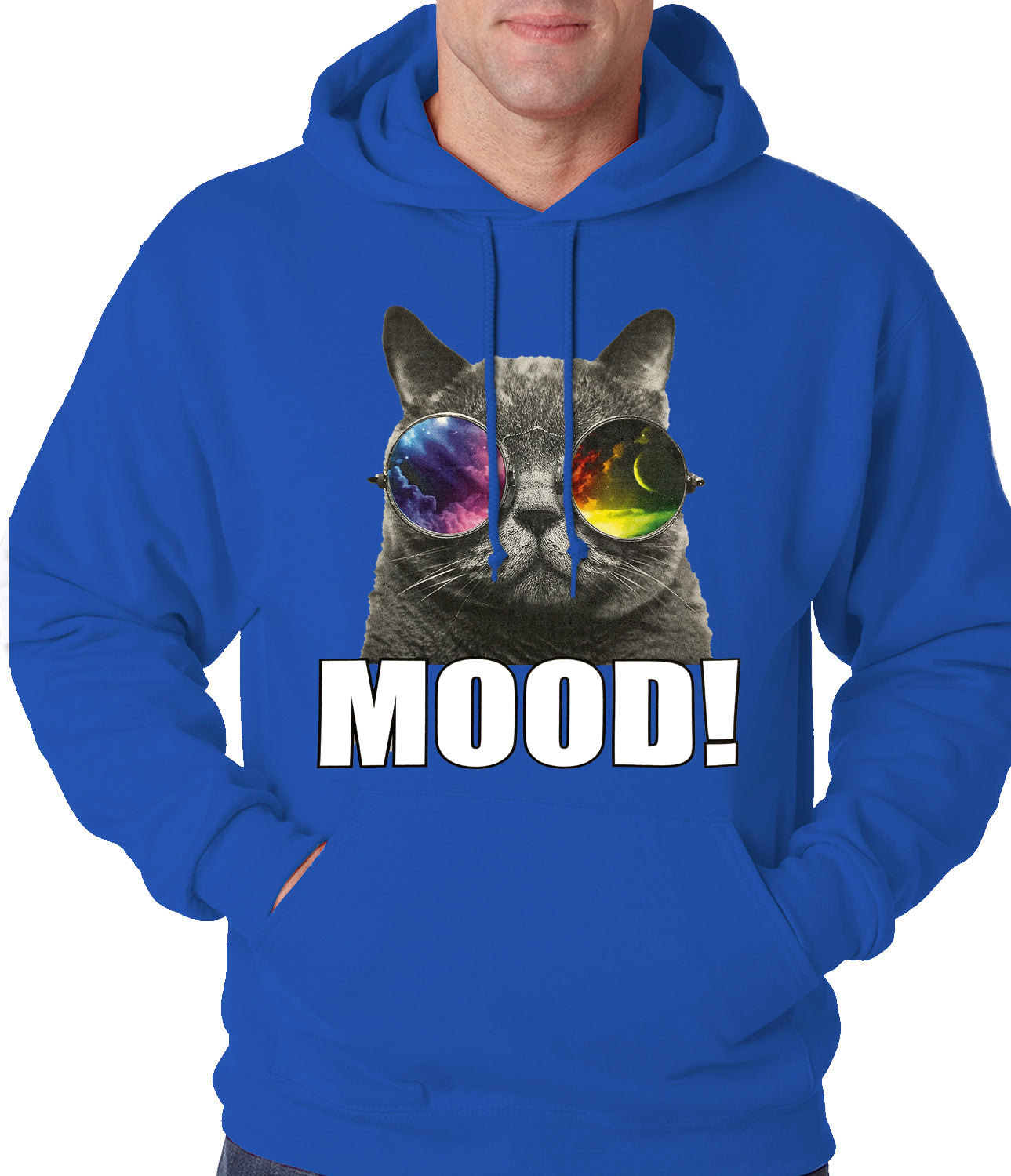 Spaced Mood Cat Adult Hoodie