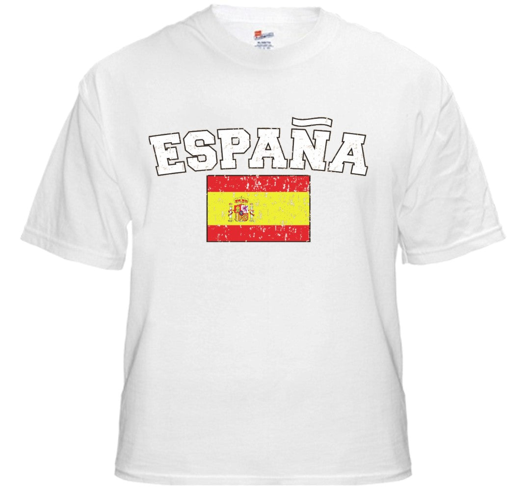 Spain "España" Vintage Flag International Mens T-Shirt