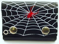 Spider Web Genuine Leather Chain Wallet