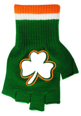 St. Patrick's Day Fingerless Shamrock Gloves (Pair)