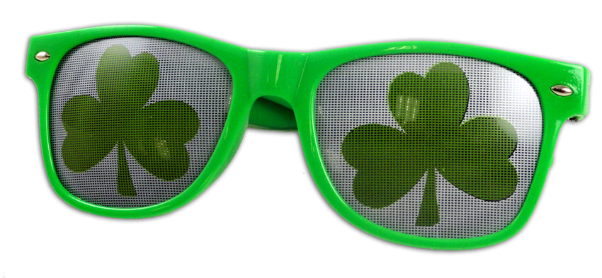 St. Patrick's Day Green Wayfarer Shamrock Sunglasses