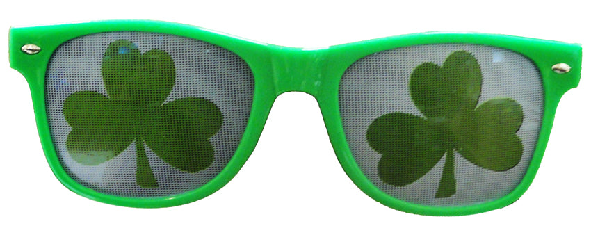 St. Patrick's Day Green Wayfarer Shamrock Sunglasses