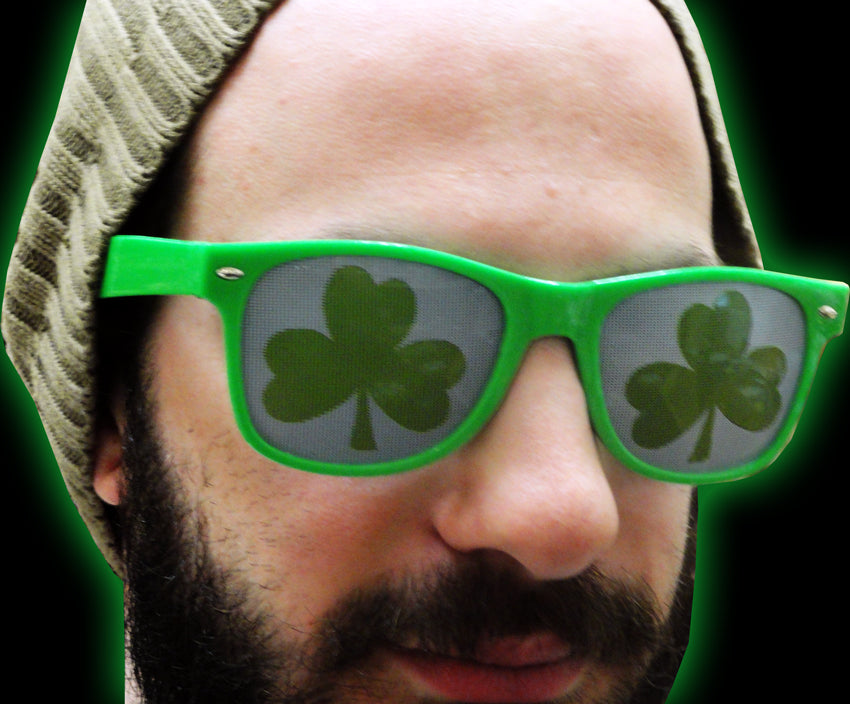 St. Patrick's Day Green Wayfarer Shamrock Sunglasses