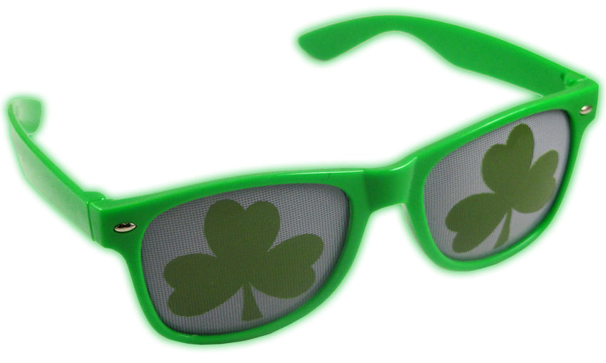 St. Patrick's Day Green Wayfarer Shamrock Sunglasses