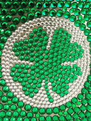 St. Patrick's Day Rhinestone Shamrock Flask (7 oz)