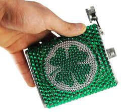 St. Patrick's Day Rhinestone Shamrock Flask (7 oz)