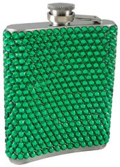 St. Patrick's Day Rhinestone Shamrock Flask (7 oz)