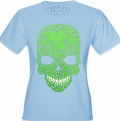 St. Patrick's Day Shamrock Sugar Skull Girl's T-Shirt