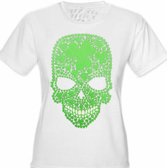 St. Patrick's Day Shamrock Sugar Skull Girl's T-Shirt