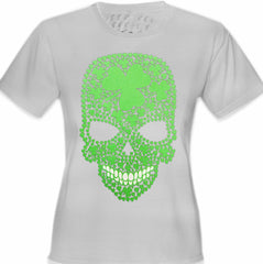 St. Patrick's Day Shamrock Sugar Skull Girl's T-Shirt